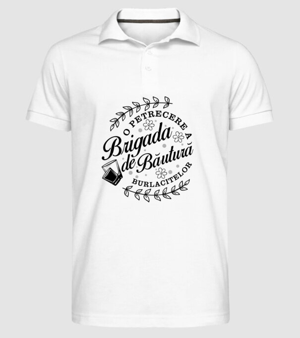 Brigada de băutură model alb pe tricou