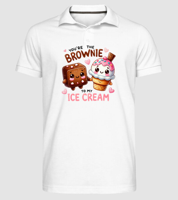 Brownie to my Ice Cream model alb pe tricou