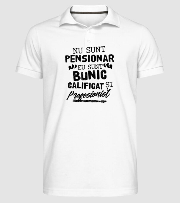 Bunicul profesionist model alb pe tricou