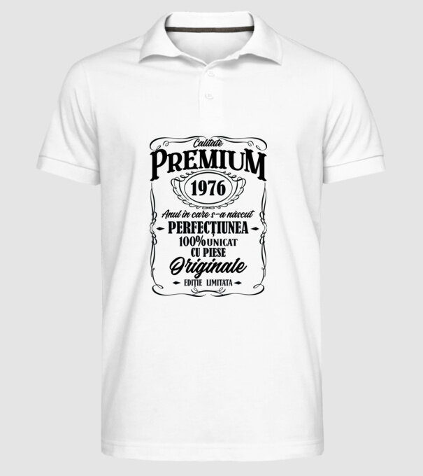 calitate premium -1976 - anul în care s-a născut - perfecțiunea - 100% unicat, cu piese originale, ediție limitată model alb pe tricou