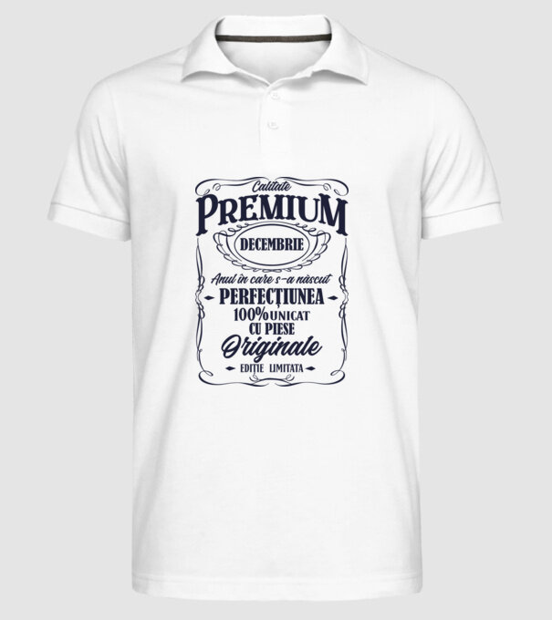 calitate premium -decembrie- anul în care s-a născut - perfecțiunea - 100% unicat, cu piese originale, ediție limitată model alb pe tricou