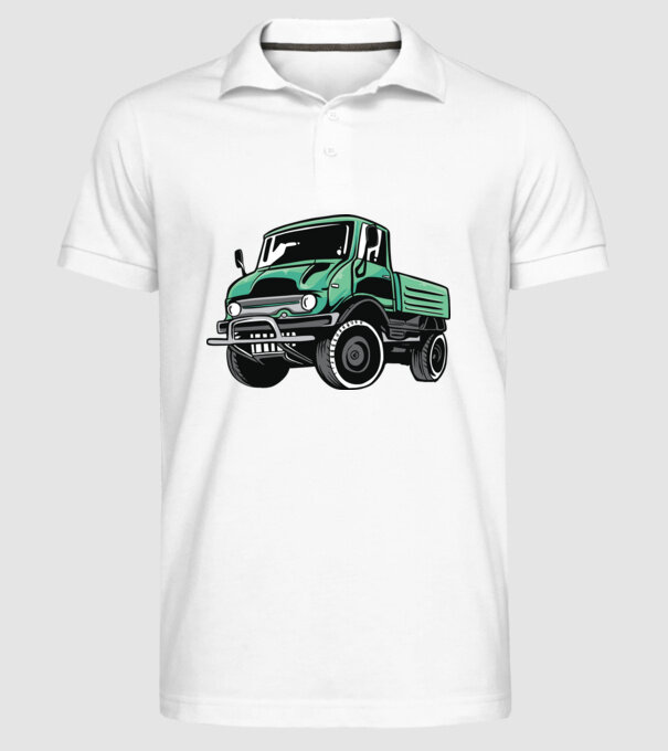Camioane model alb pe tricou