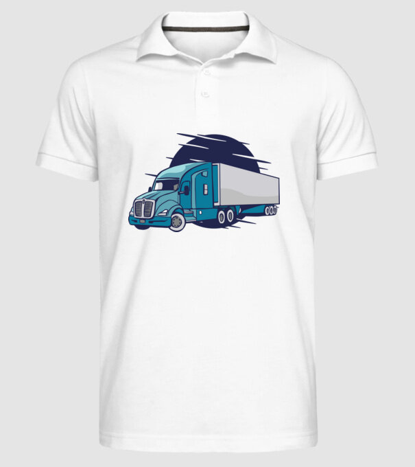 Camioane model alb pe tricou