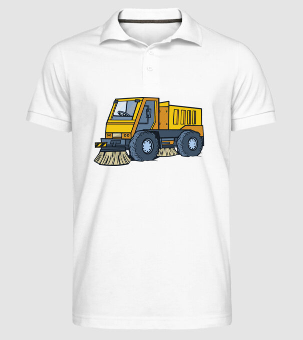 Camioane model alb pe tricou