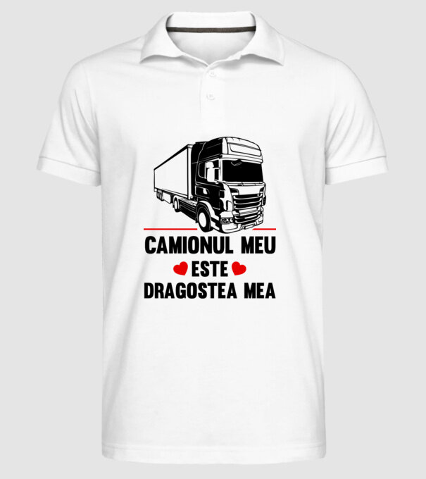 camionul meu este dragostea mea model alb pe tricou