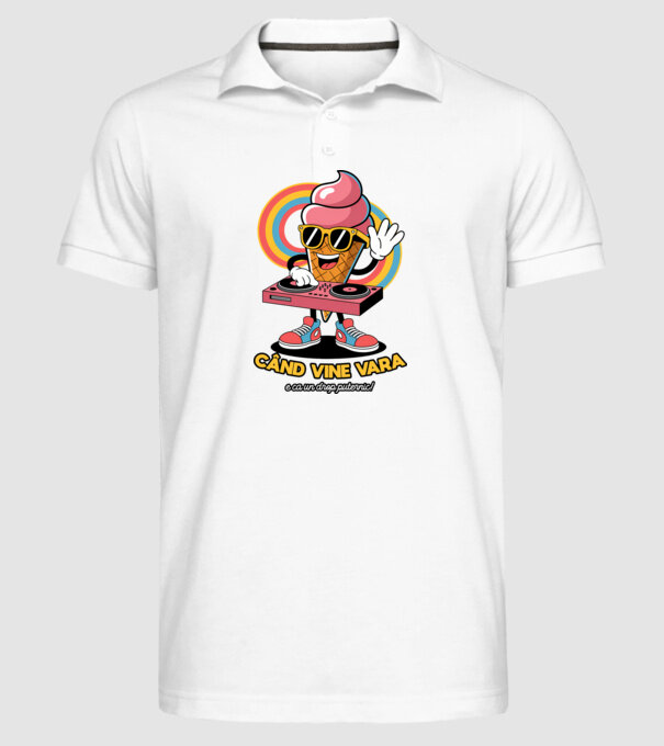 Când vine vara, e ca un drop puternic! model alb pe tricou