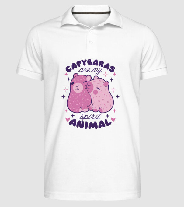 Capybaras are my spirit animal model alb pe tricou