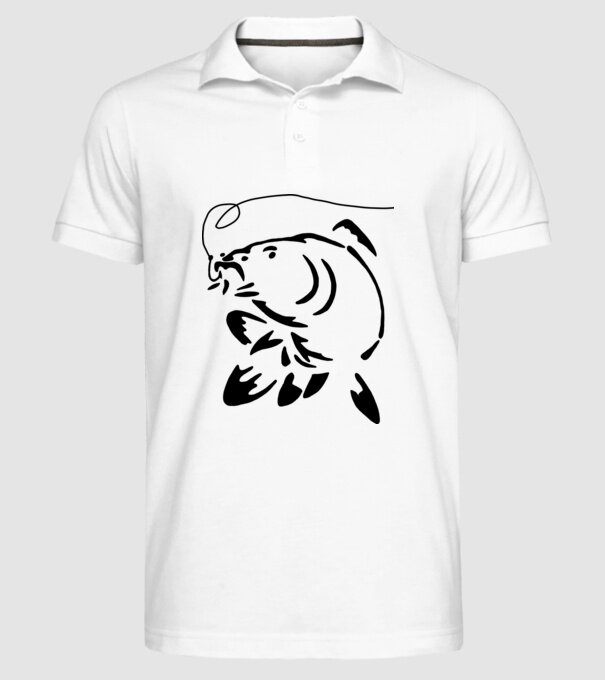Carp model alb pe tricou