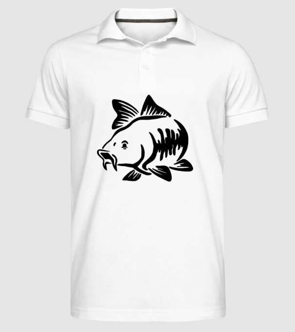 Carp model alb pe tricou