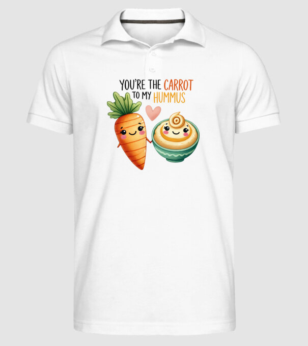 Carrot to my Hummus model alb pe tricou