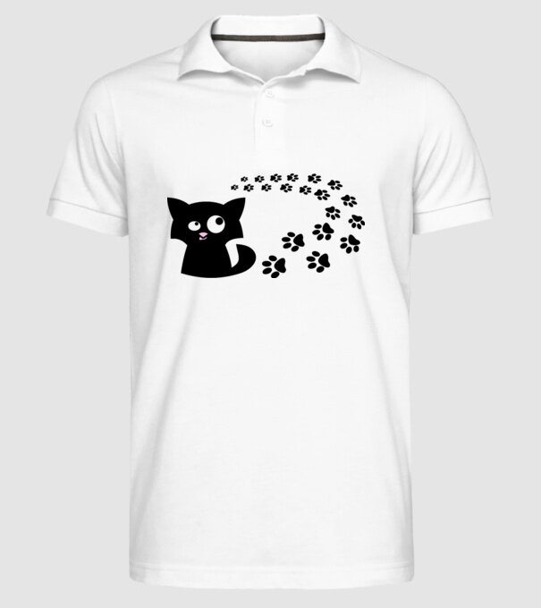 Cat model alb pe tricou