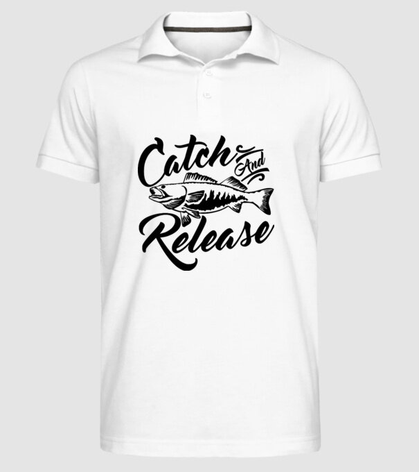 Catch and release model alb pe tricou