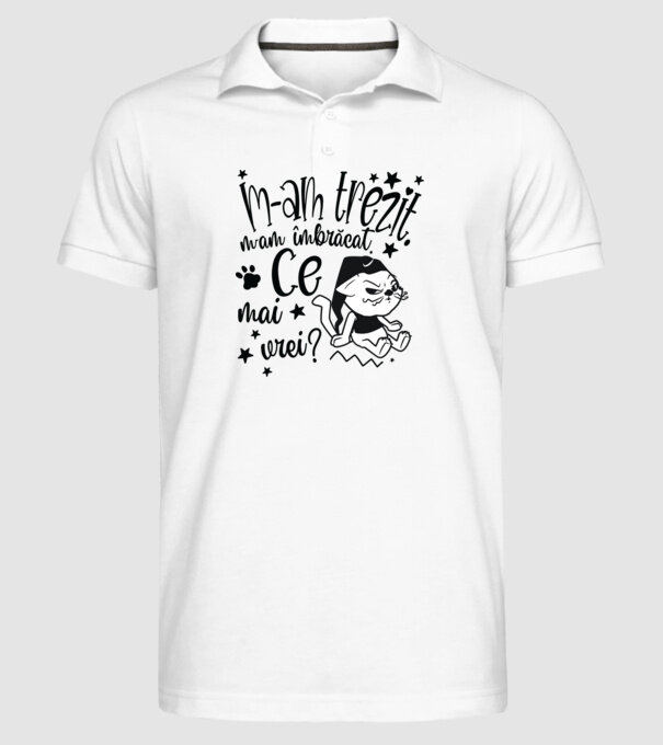Ce mai vrei? model alb pe tricou