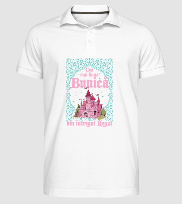Cea mai bună bunică din întregul regat model alb pe tricou