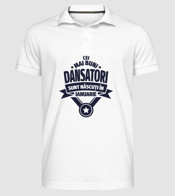 Cei mai buni dansatori sunt născuți în ianuarie model alb pe tricou