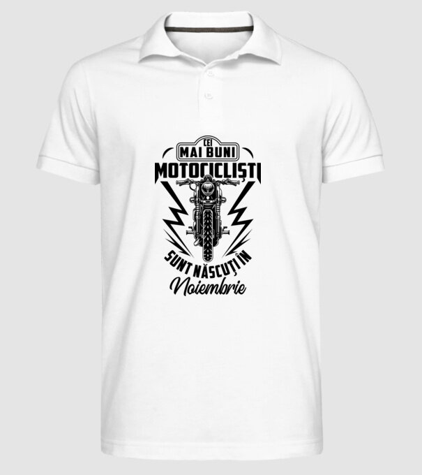 Cei mai buni motocicliști sunt născuți în Noiembrie model alb pe tricou