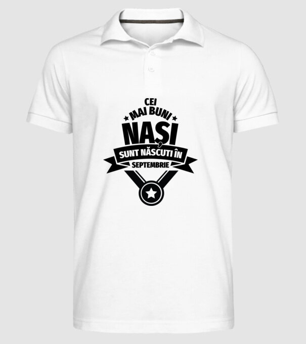 Cei mai buni nași sunt născuți în septembrie. model alb pe tricou