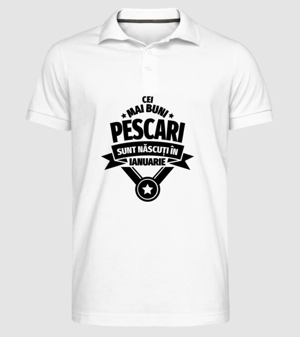 Cei mai buni pescari sunt născuți în ianuarie model alb pe tricou