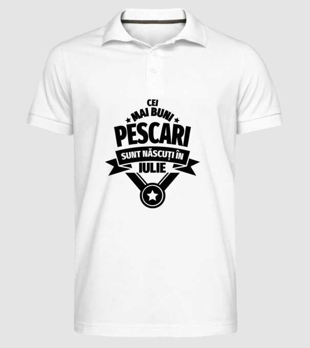 Cei mai buni pescari sunt născuți în iulie model alb pe tricou