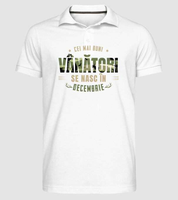 Cei mai buni vânători se nasc în decembrie model alb pe tricou