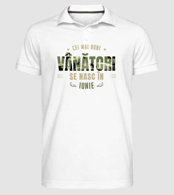 Cei mai buni vânători se nasc în iunie model alb pe tricou