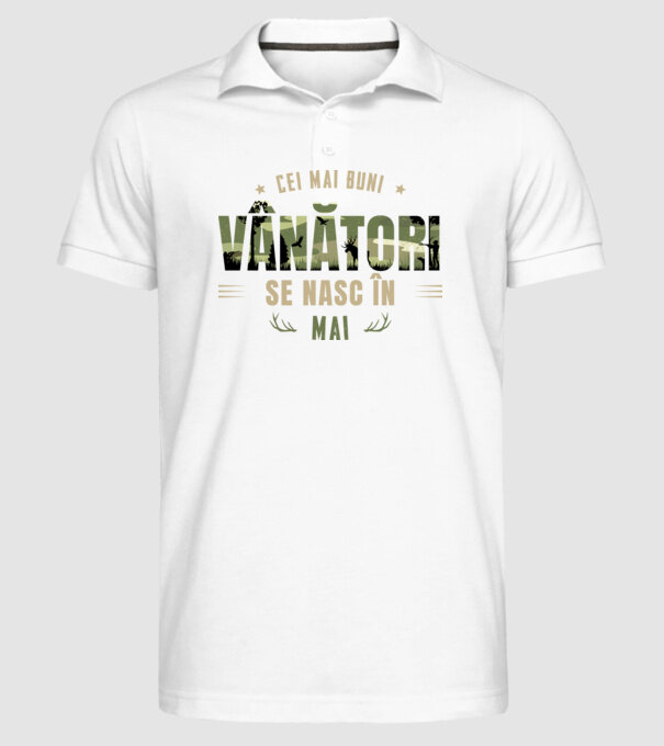 Cei mai buni vânători se nasc în mai model alb pe tricou