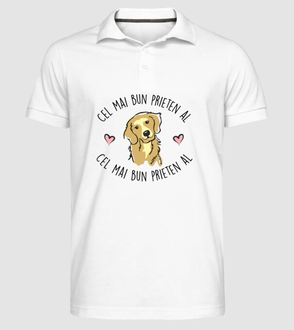 Cel mai bun prieten al meu este un golden retriever model alb pe tricou