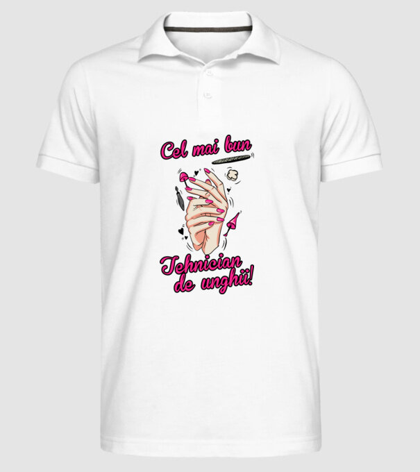 Cel mai bun tehnician de unghii model alb pe tricou