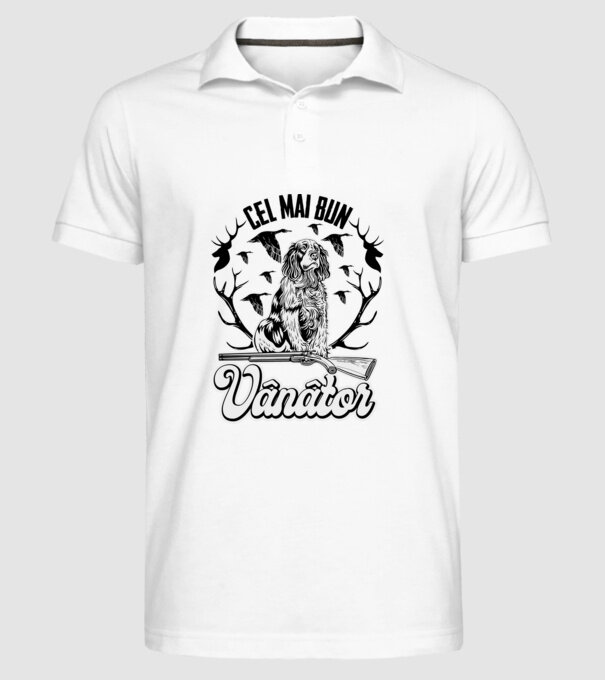 Cel mai bun vânător model alb pe tricou