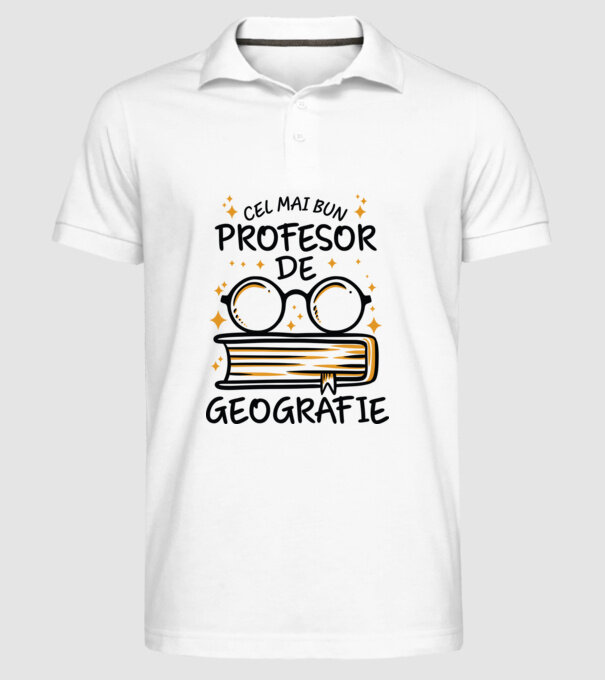 Cel mai profesor geografie model alb pe tricou
