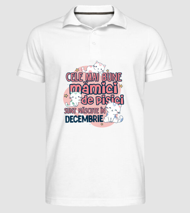 Cele mai bune mămici de pisici decembrie model alb pe tricou