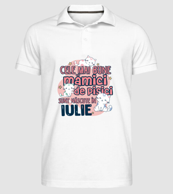 Cele mai bune mămici de pisici iulie model alb pe tricou