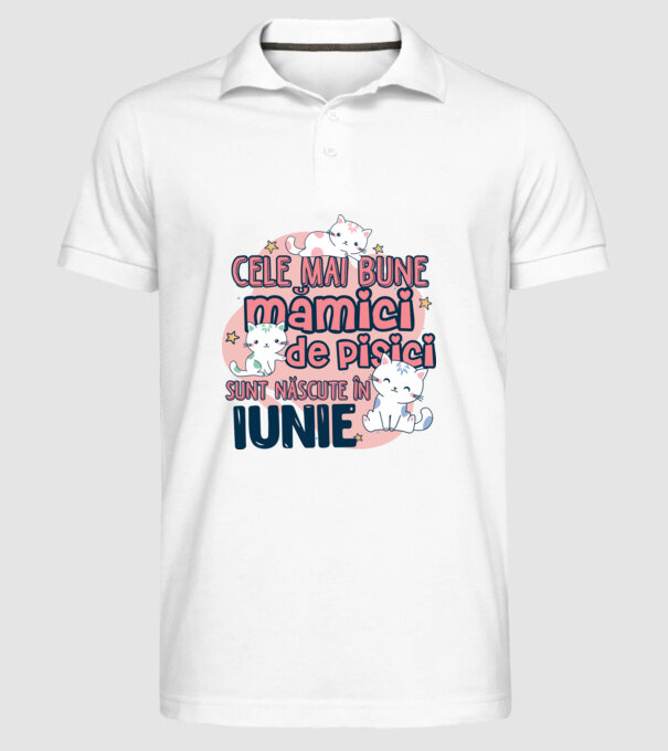 Cele mai bune mămici de pisici iunie model alb pe tricou