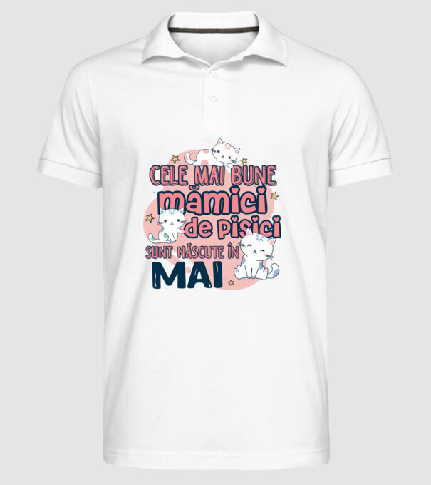 Cele mai bune mămici de pisici Mai model alb pe tricou