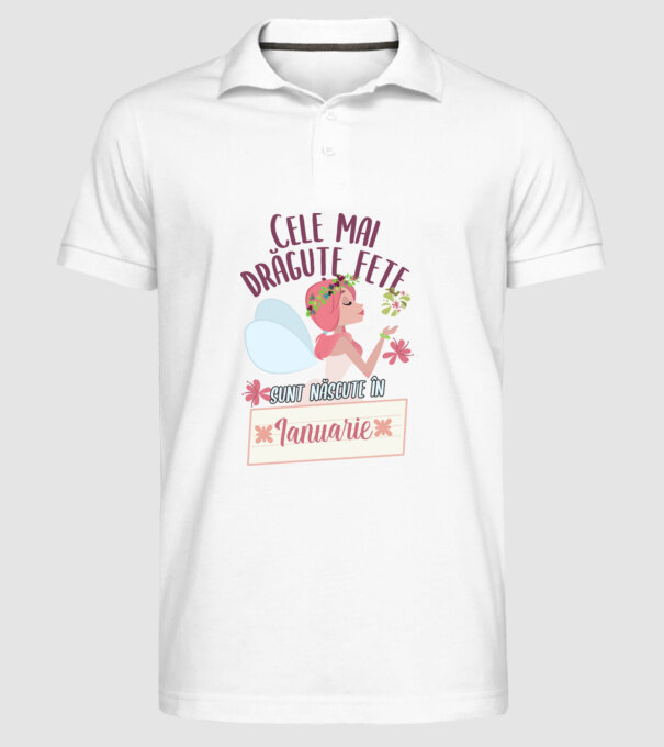 Cele mai drăguțe fete sunt născute în ianuarie. model alb pe tricou