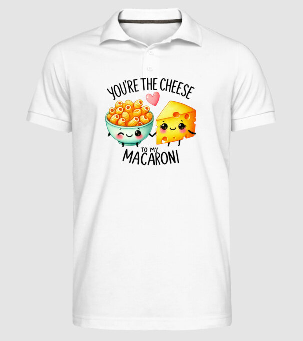 Cheese to my Macaroni model alb pe tricou
