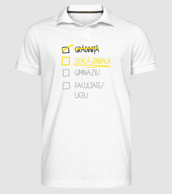 Cheklist educație - grădiniță alb model alb pe tricou