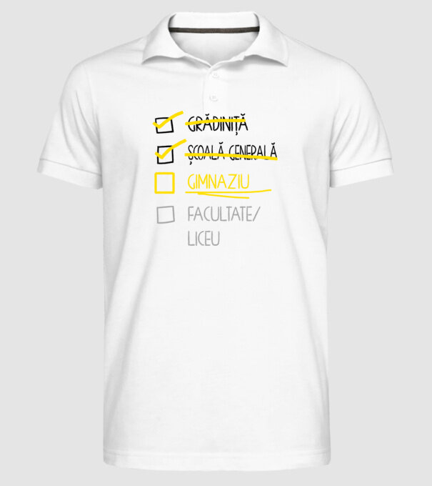 Cheklist educație - Școala primară alb model alb pe tricou