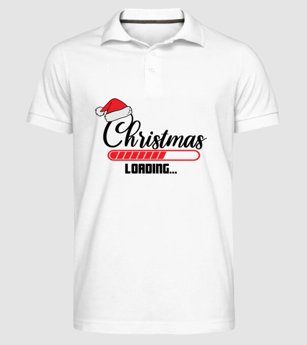 Christmas is loading model alb pe tricou