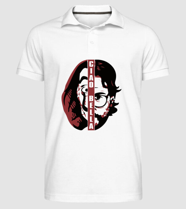 ciao bella professor model alb pe tricou