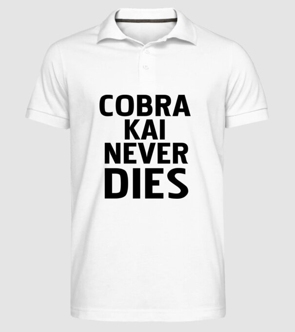 cobra kai never dies model alb pe tricou