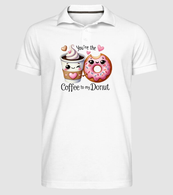 Coffee to my Donut model alb pe tricou