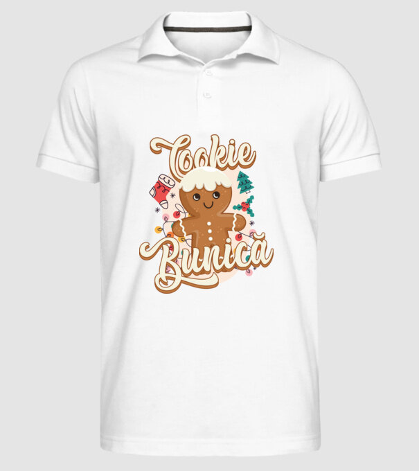 Cookie bunică model alb pe tricou