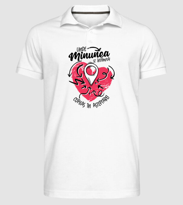 Copilaș în așteptare model alb pe tricou