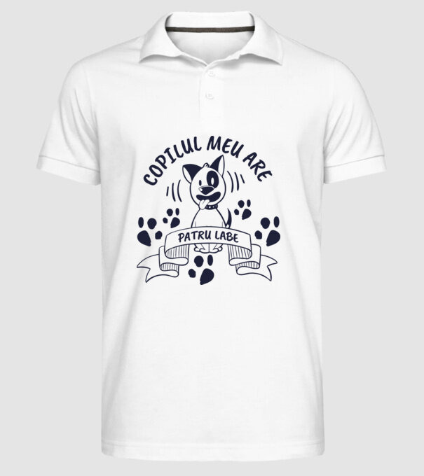 Copilul meu are patru labe model alb pe tricou
