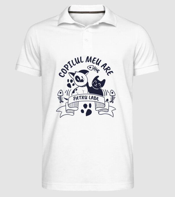 Copilul meu are patru labe model alb pe tricou