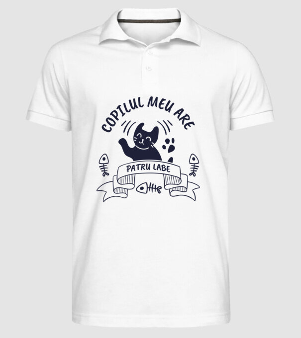 Copilul meu are patru labe model alb pe tricou