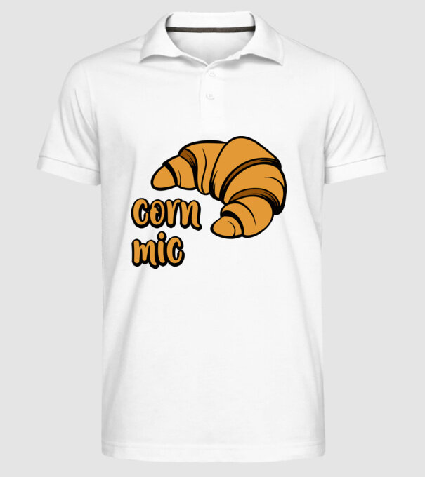 corn mic model alb pe tricou