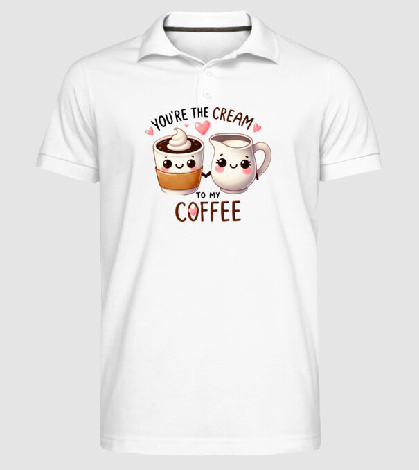 Cream to my Coffee model alb pe tricou