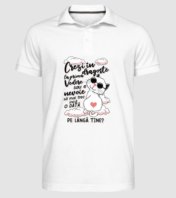 Crezi în dragoste-la prima vedere model alb pe tricou